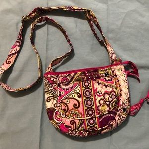 Vera Bradley Crossbody Purse with Wallet - Hot Pink - Paisley - Small